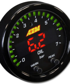 AEM X-Series Pressure Gauge 0~100psi / 0~7bar . Black Bezel & Black Oil Faceplate  30-0301