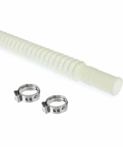 fp convoluted fuel flex hose - ends - id 8mm & id 8mm / length 300mm & pex clamps