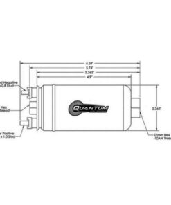 quantum 380lph inline external fuel pump , -6an inlet / -8an outlet (with check valve) qfs-606ft / 50-1005