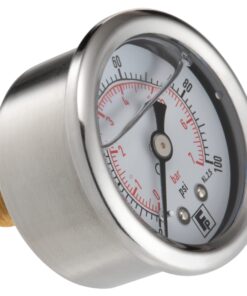 fp glycerine filled pressure 40mm gauge 0-100psi (0-7 bar) 1/8th npt rear connection