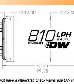 deatschwerks dw810 810lph in-tank brushless fuel pump w/ 9-1002 install kit + c105 dual speed controller